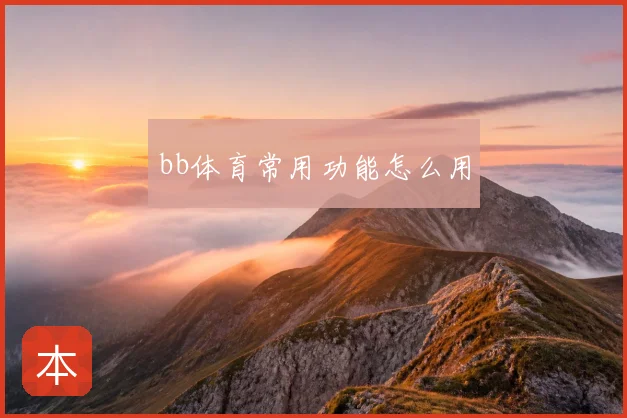 bb体育常用功能怎么用